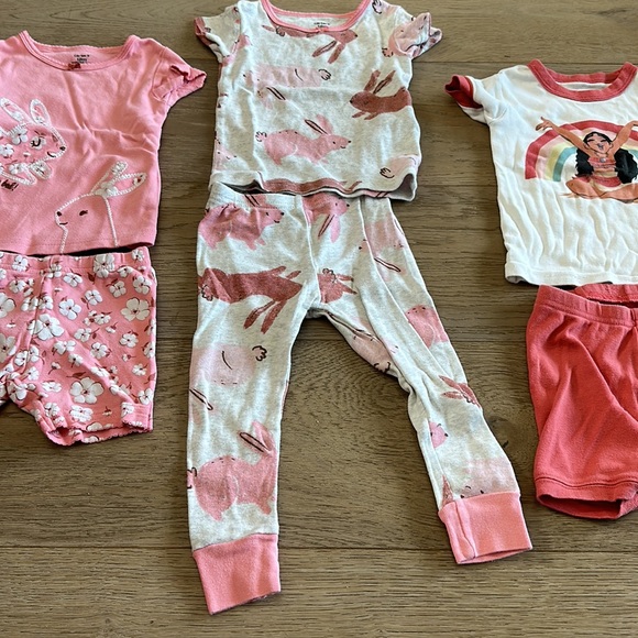 💕SOLD💕Bundle of 6 Baby Girl 18 Months Pajamas - Picture 8 of 8